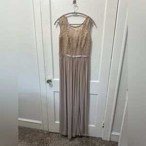 Elegant Lace Bodice formal dress Gold